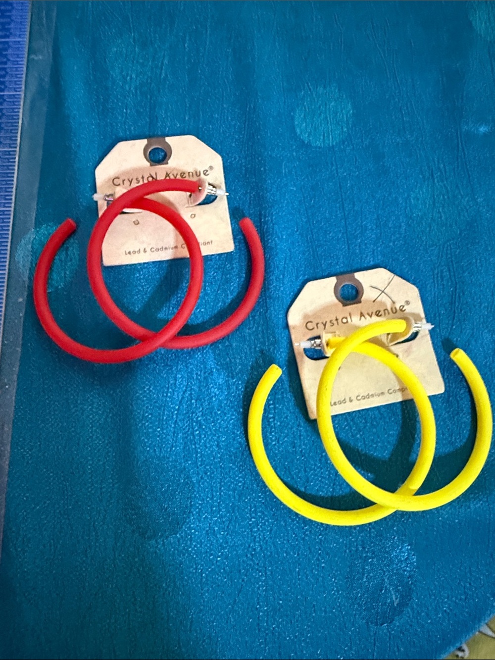 adidas Red and Yellow Hoop Earrings